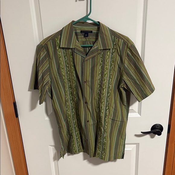 Banana Republic Other - Banana Republic Olive and Brown Striped Summer Resort Men's Shirt